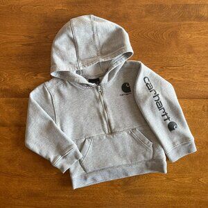 Carhartt gray half-zip logo hoodie 3T